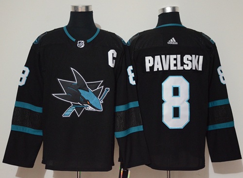 Adidas Sharks #8 Joe Pavelski Black Alternate Authentic Stitched NHL Jersey Adidas Sharks #8 Joe Pavelski Black Alternate Authentic Stitched NHL Jersey