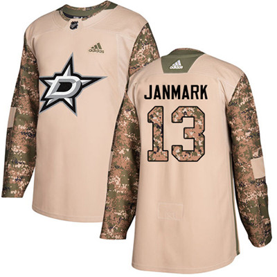Adidas Stars #13 Mattias Janmark Camo Authentic 2017 Veterans Day Youth Stitched NHL Jersey