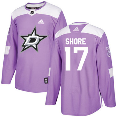 Adidas Stars #17 Devin Shore Purple Authentic Fights Cancer Youth Stitched NHL Jersey