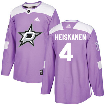 Adidas Stars #4 Miro Heiskanen Purple Authentic Fights Cancer Youth Stitched NHL Jersey