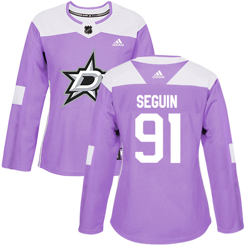 Adidas Stars #91 Tyler Seguin Purple Authentic Fights Cancer Women's Stitched NHL Jersey