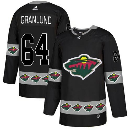Adidas Wild #64 Mikael Granlund Black Authentic Team Logo Fashion Stitched NHL Jersey Adidas Wild #64 Mikael Granlund Black Authentic Team Logo Fashion Stitched NHL Jersey