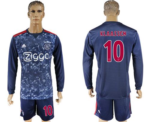 Ajax #10 Klaassen Away Long Sleeves Soccer Club Jersey Ajax #10 Klaassen Away Long Sleeves Soccer Club Jersey