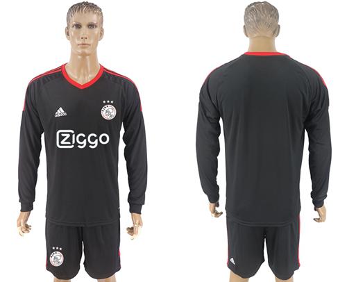 Ajax Blank Black Goalkeeper Long Sleeves Soccer Club Jersey Ajax Blank Black Goalkeeper Long Sleeves Soccer Club Jersey