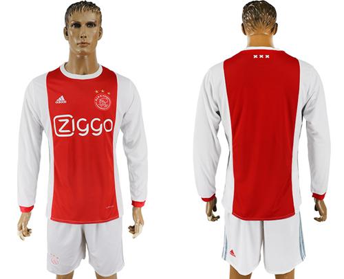 Ajax Blank Home Long Sleeves Soccer Club Jersey Ajax Blank Home Long Sleeves Soccer Club Jersey