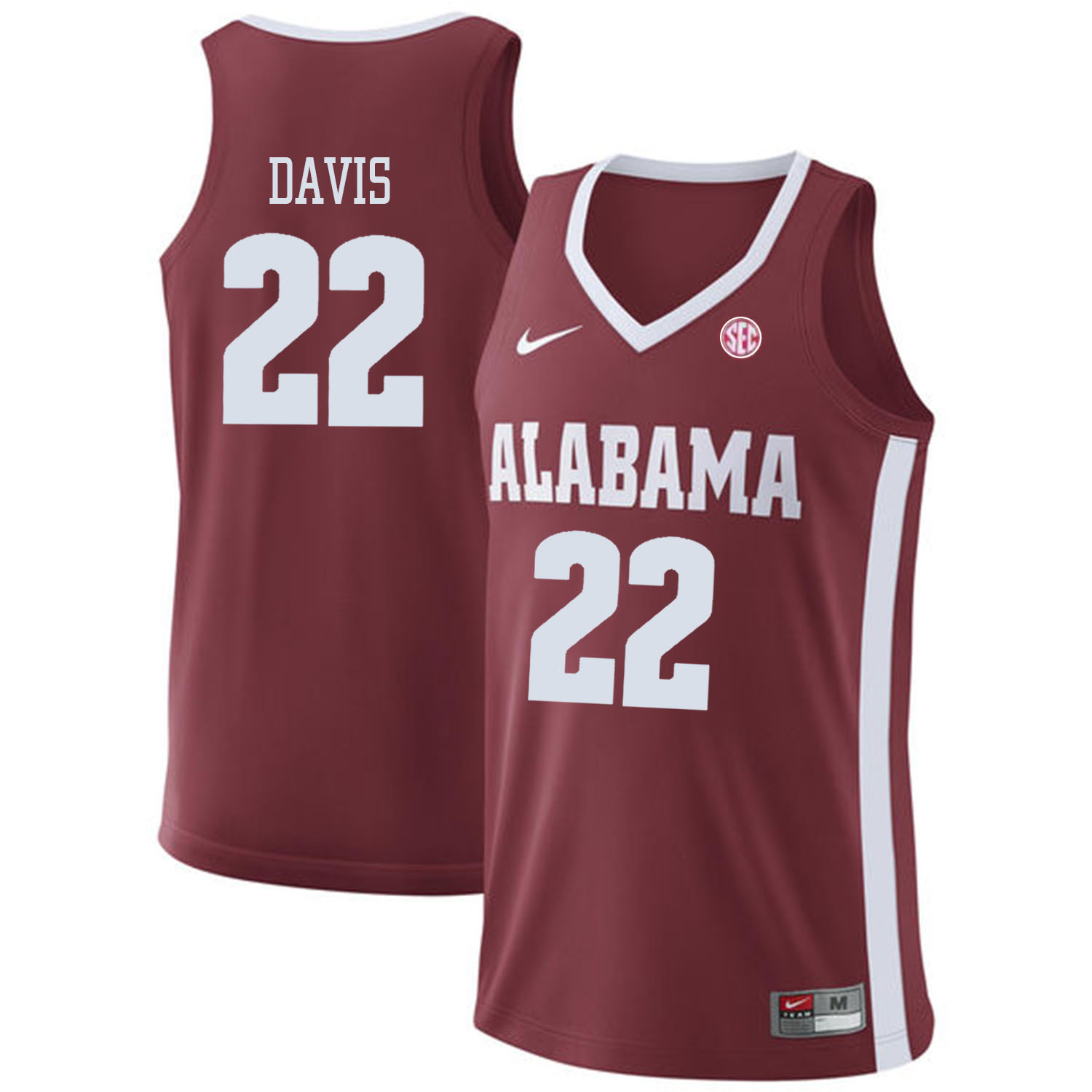 Alabama Crimson Tide #22 Ar'mond Davis Red College Basketball Jersey Alabama Crimson Tide #22 Ar'mond Davis Red College Basketball Jersey