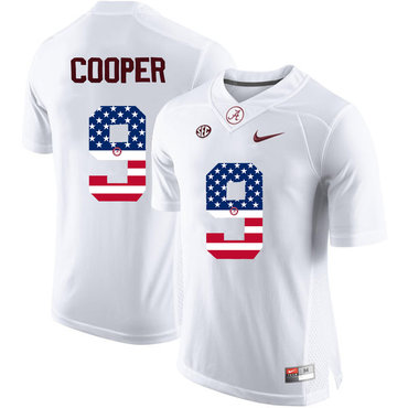 Alabama Crimson Tide 9 Amari Cooper White USA Flag College Limited Jersey