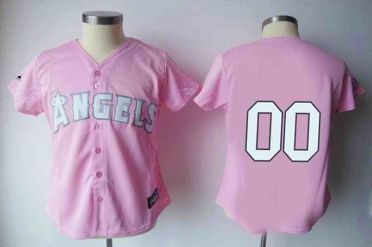 Anaheim Angeles Blank Pink Women Custom Jerseys Anaheim Angeles Blank Pink Women Custom Jerseys