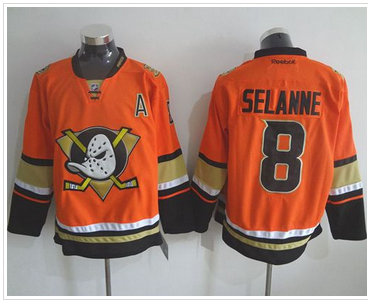 Anaheim Ducks #8 Teemu Selanne Orange Alternate Stitched NHL Jersey