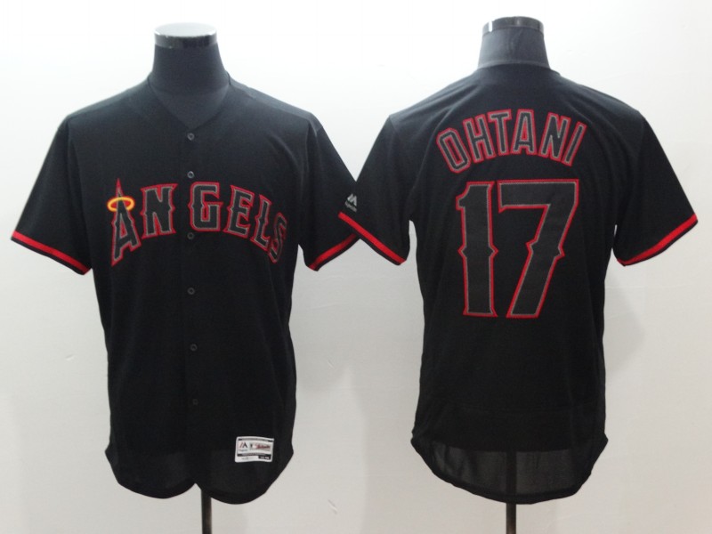 Angels #17 Shohei Ohtani Black Flexbase Jersey
