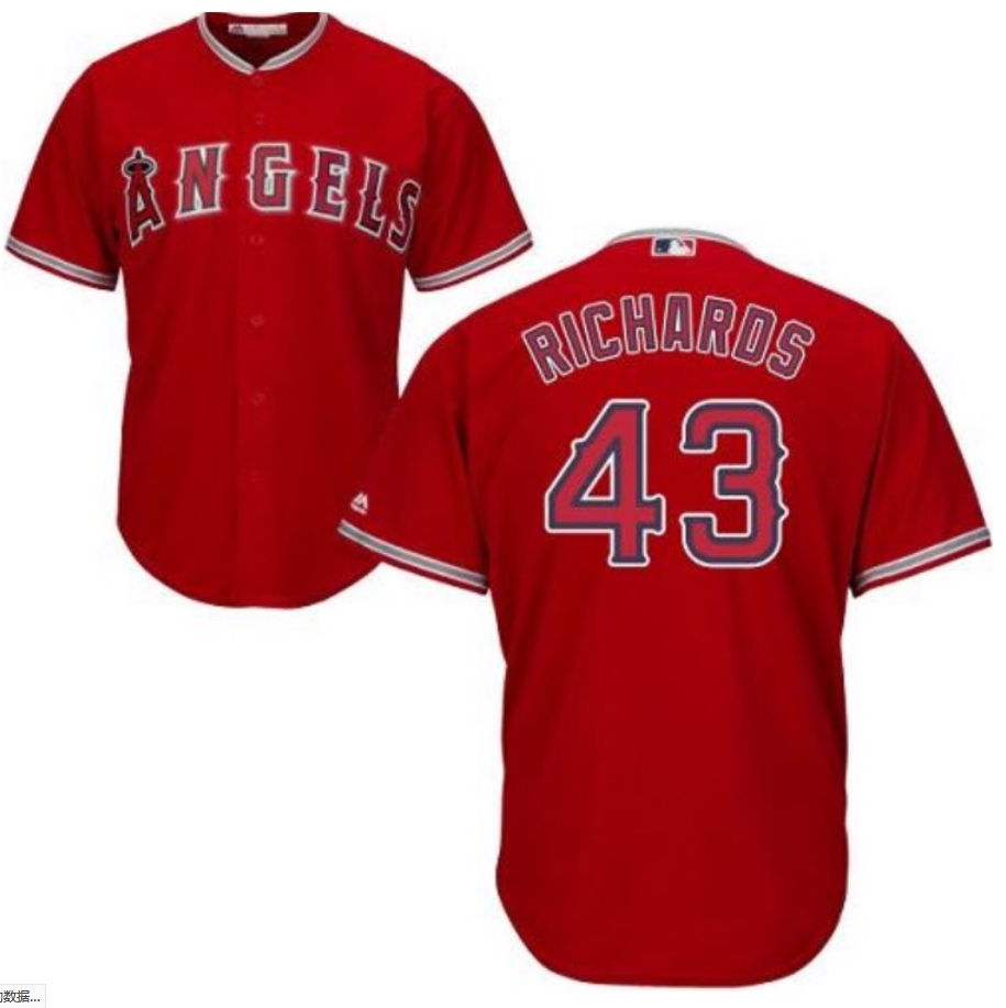 Angels #43 Garrett Richards Red Cool Base Stitched Men's MLB Jersey