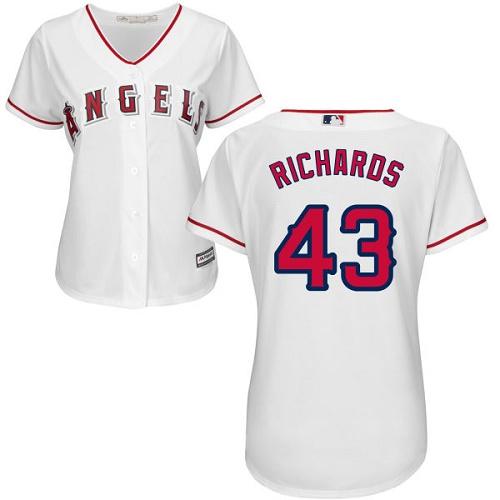 Angels #43 Garrett Richards White Home Women's Stitched MLB Jersey Angels #43 Garrett Richards White Home Women's Stitched MLB Jersey