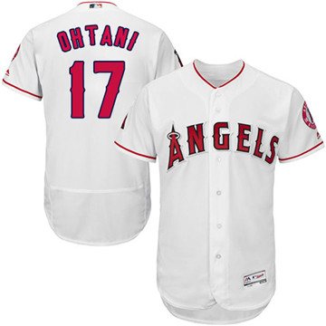 Angels of Anaheim #17 Shohei Ohtani White Flexbase Authentic Collection Stitched MLB Jersey Angels of Anaheim #17 Shohei Ohtani White Flexbase Authentic Collection Stitched MLB Jersey