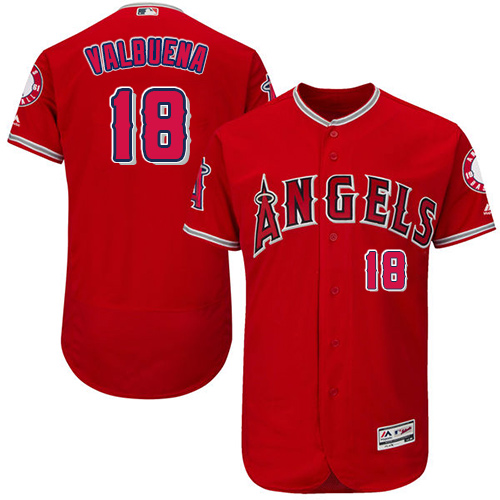 Angels of Anaheim #18 Luis Valbuena Red Flexbase Authentic Collection Stitched Baseball Jersey Angels of Anaheim #18 Luis Valbuena Red Flexbase Authentic Collection Stitched Baseball Jersey