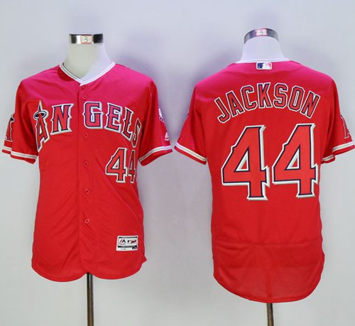 Angels of Anaheim #44 Reggie Jackson Red Flexbase Authentic Collection Stitched MLB Jersey Angels of Anaheim #44 Reggie Jackson Red Flexbase Authentic Collection Stitched MLB Jersey