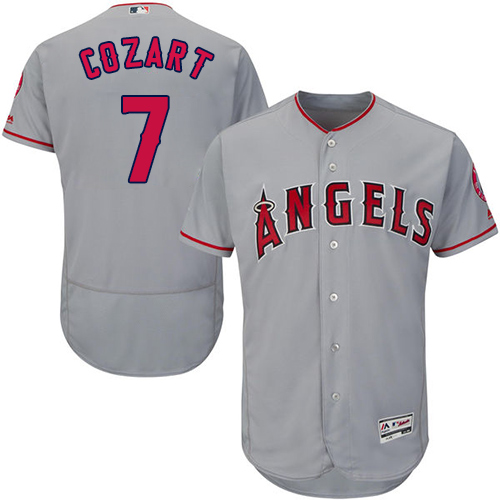 Angels of Anaheim #7 Zack Cozart Grey Flexbase Authentic Collection Stitched MLB Jersey Angels of Anaheim #7 Zack Cozart Grey Flexbase Authentic Collection Stitched MLB Jersey