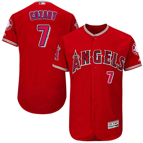 Angels of Anaheim #7 Zack Cozart Red Flexbase Authentic Collection Stitched MLB Jersey Angels of Anaheim #7 Zack Cozart Red Flexbase Authentic Collection Stitched MLB Jersey