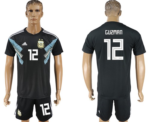 Argentina #12 Guzman Away Soccer Country Jersey Argentina #12 Guzman Away Soccer Country Jersey