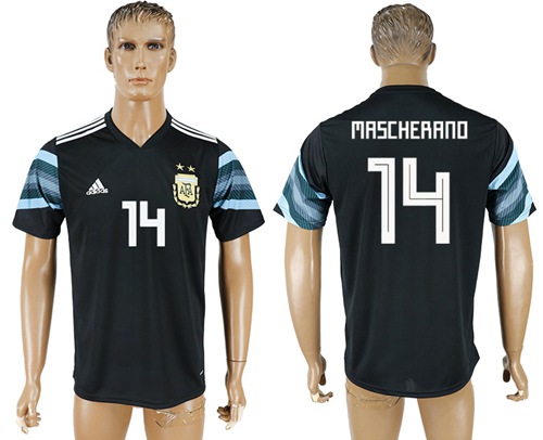 Argentina #14 Mascherano Away Soccer Country Jersey Argentina #14 Mascherano Away Soccer Country Jersey