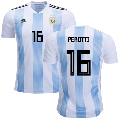 Argentina #16 Perotti Home Soccer Country Jersey Argentina #16 Perotti Home Soccer Country Jersey