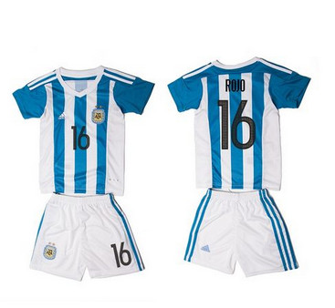 Argentina #16 Rojo Home Kid Soccer Country Jersey Argentina #16 Rojo Home Kid Soccer Country Jersey