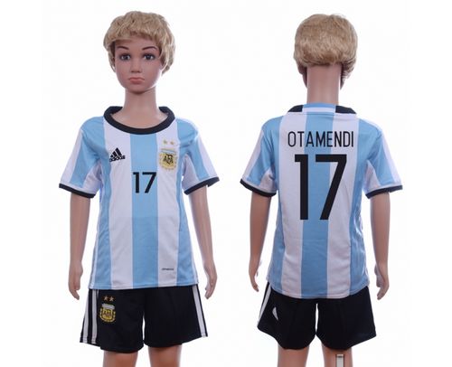 Argentina #17 Otamendi Home Kid Soccer Country Jersey Argentina #17 Otamendi Home Kid Soccer Country Jersey