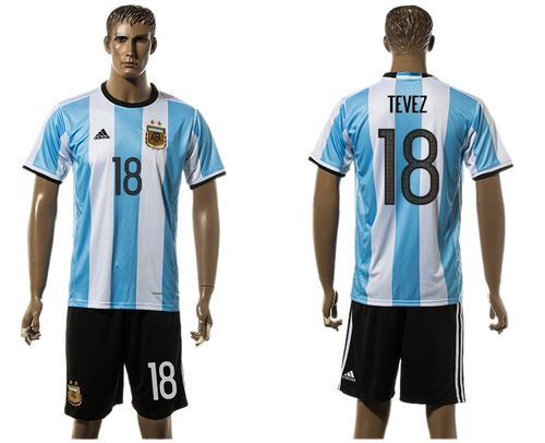 Argentina #18 Tevez Home Soccer Country Jersey Argentina #18 Tevez Home Soccer Country Jersey
