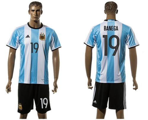 Argentina #19 Banega Home Soccer Country Jersey Argentina #19 Banega Home Soccer Country Jersey