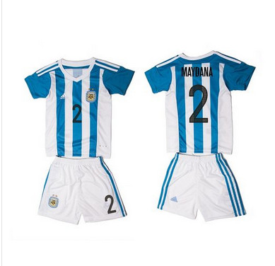 Argentina #2 Maydana Home Kid Soccer Country Jersey