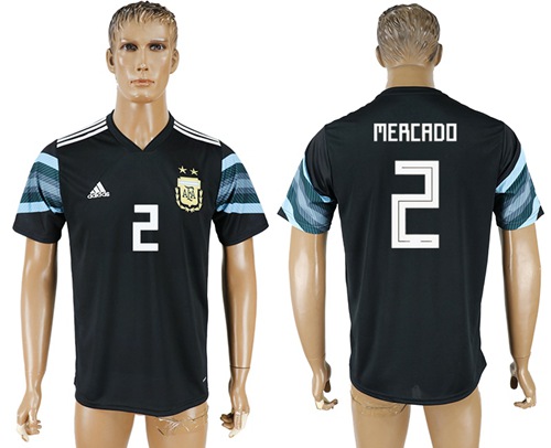 Argentina #2 Mercado Away Soccer Country Jersey Argentina #2 Mercado Away Soccer Country Jersey
