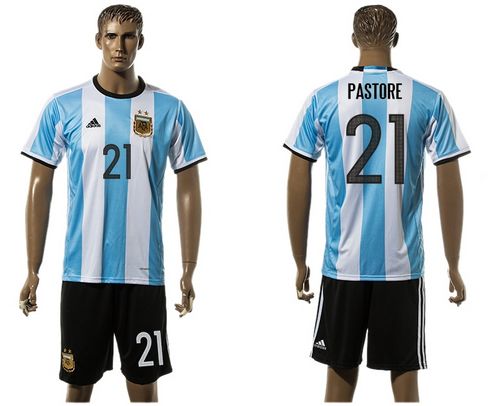 Argentina #21 Pastore Home Soccer Country Jersey Argentina #21 Pastore Home Soccer Country Jersey