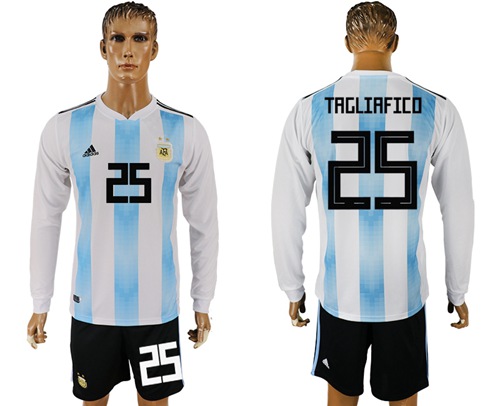 Argentina #25 Tagliafico Home Long Sleeves Soccer Country Jersey$45.00 Argentina #25 Tagliafico Home Long Sleeves Soccer Country Jersey$45.00