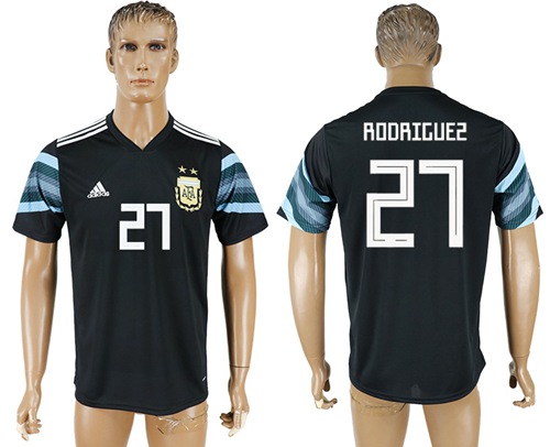 Argentina #27 Rodriguez Away Soccer Country Jersey Argentina #27 Rodriguez Away Soccer Country Jersey