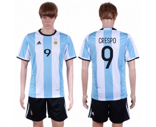 Argentina #9 Crespo Home Soccer Country Jersey Argentina #9 Crespo Home Soccer Country Jersey