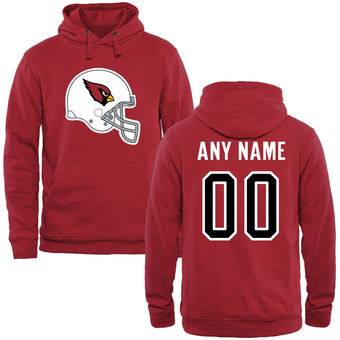 Arizona Cardinals Scarlet Custom Name & Number Helmet Pullover Hoodie