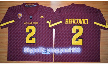 Arizona State Sun Devils #2 Mike Bercovici New Red Stitched NCAA Jersey