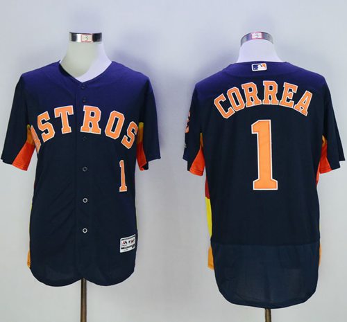 Astros #1 Carlos Correa Navy Blue Flexbase Authentic Collection Stitched MLB Jersey Astros #1 Carlos Correa Navy Blue Flexbase Authentic Collection Stitched MLB Jersey