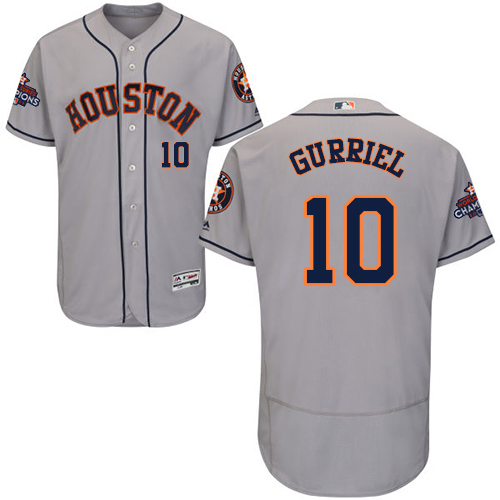 Astros #10 Yuli Gurriel Grey Flexbase Authentic Collection 2017 World Series Champions