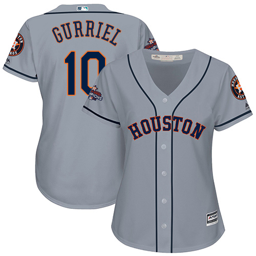Astros #10 Yuli Gurriel Grey Road 2017 World Series Champions Women's Stitched MLB Jersey