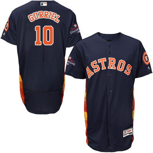 Astros #10 Yuli Gurriel Navy Blue Flexbase Authentic Collection 2017 World Series Champions Stitched MLB Jersey