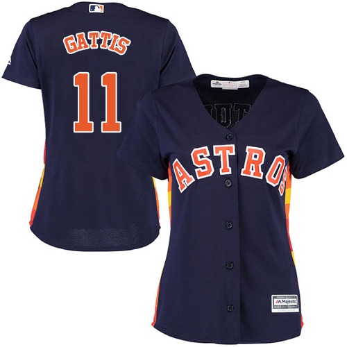Astros #11 Evan Gattis Navy Blue Alternate Women's Stitched MLB Jersey Astros #11 Evan Gattis Navy Blue Alternate Women's Stitched MLB Jersey