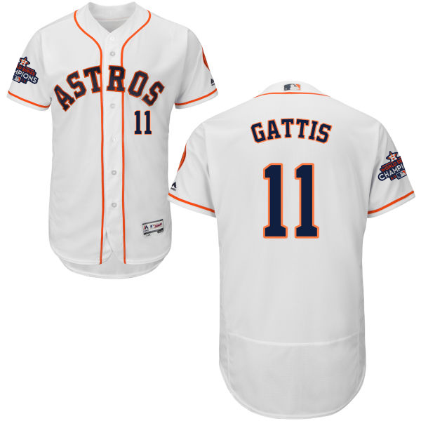 Astros #11 Evan Gattis White Flexbase Authentic Collection 2017 World Series Champions Stitched MLB Jersey Astros #11 Evan Gattis White Flexbase Authentic Collection 2017 World Series Champions Stitched MLB Jersey