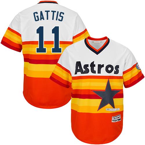 Astros #11 Evan Gattis White Orange Cooperstown Stitched Youth MLB Jersey Astros #11 Evan Gattis White Orange Cooperstown Stitched Youth MLB Jersey