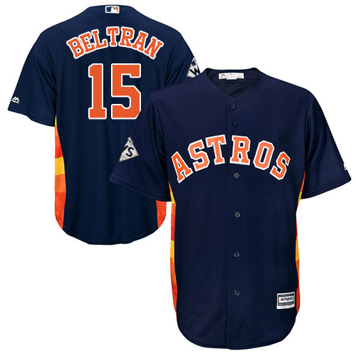 Astros #15 Carlos Beltran Navy Blue Cool Base 2017 World Series Bound Stitched Youth MLB Jersey Astros #15 Carlos Beltran Navy Blue Cool Base 2017 World Series Bound Stitched Youth MLB Jersey
