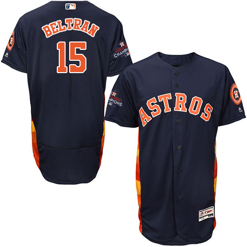 Astros #15 Carlos Beltran Navy Blue Flexbase Authentic Collection 2017 World Series Champions Stitched MLB Jersey