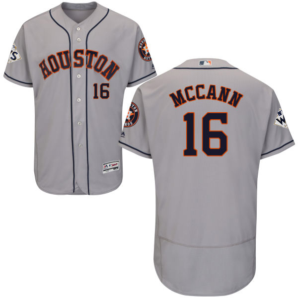 Astros #16 Brian McCann Grey Flexbase Authentic Collection 2017 World Series Bound Stitched MLB Jersey
