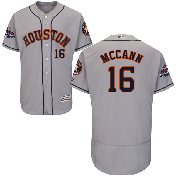 Astros #16 Brian McCann Grey Flexbase Authentic Collection 2017 World Series Champions Stitched MLB Jersey Astros #16 Brian McCann Grey Flexbase Authentic Collection 2017 World Series Champions Stitched MLB Jersey