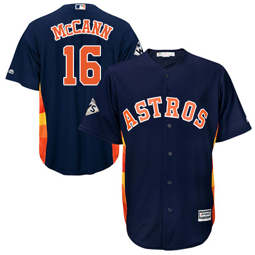 Astros #16 Brian McCann Navy Blue Cool Base 2017 World Series Bound Stitched Youth MLB Jersey Astros #16 Brian McCann Navy Blue Cool Base 2017 World Series Bound Stitched Youth MLB Jersey