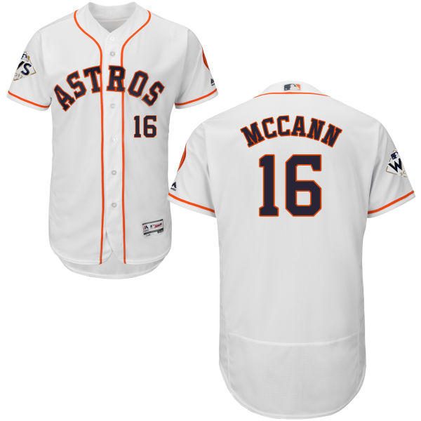 Astros #16 Brian McCann White Flexbase Authentic Collection 2017 World Series Bound Stitched MLB Jersey