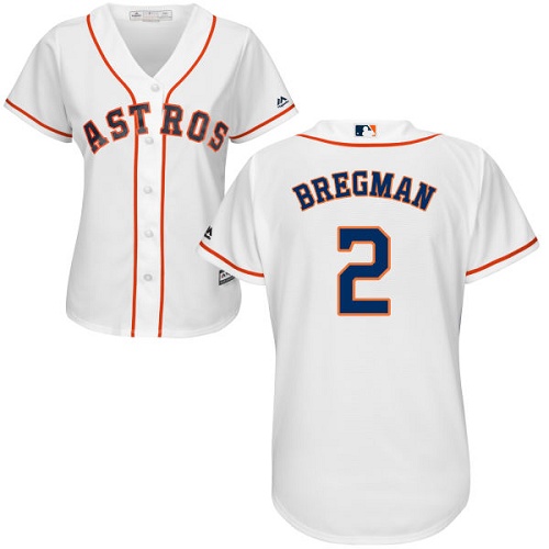 Astros #2 Alex Bregman White Home Women's Stitched Baseball Jersey